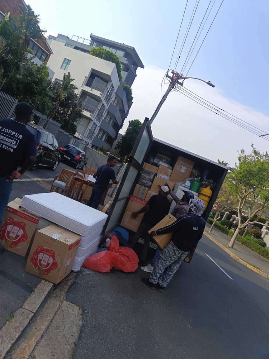 Household furniture and boxes being loaded for a home move